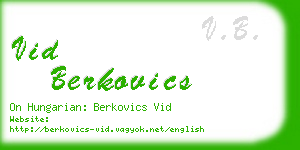 vid berkovics business card